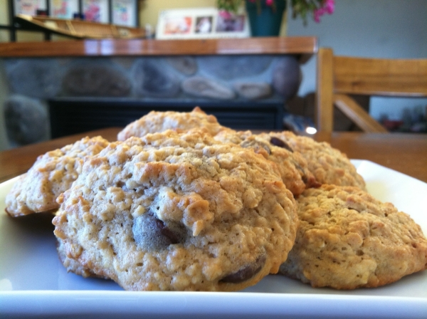 Banana Chocolate Chip Oatmeal Cookies