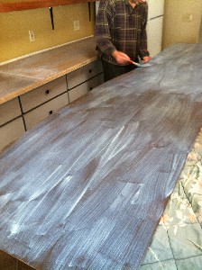 Back countertop in progress