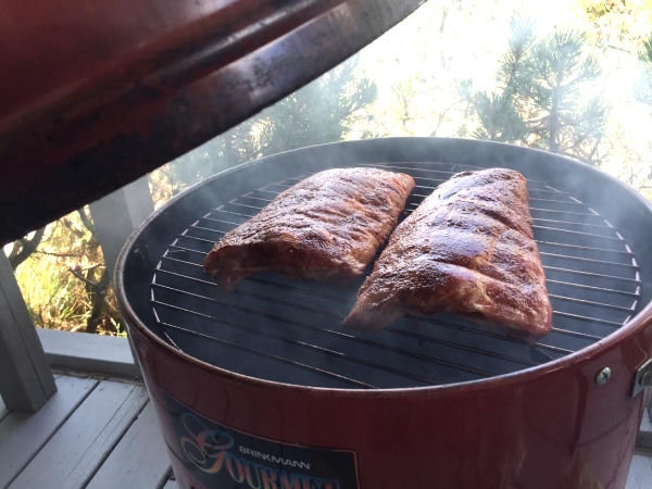Ribs on smoker