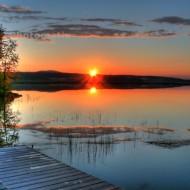 Autumn sunset over Tupper Lake